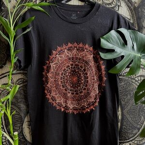 Hand painted bleach tie dye mandala shirts